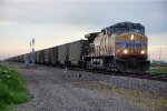 Empty coal train races west